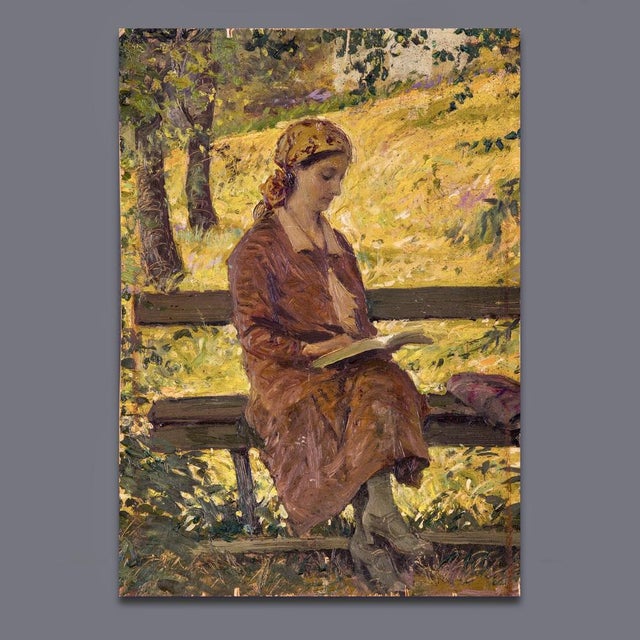 Wood Cesare Ciani, Macchiaiolo, 19th Century, Oil Painting For Sale - Image 7 of 7