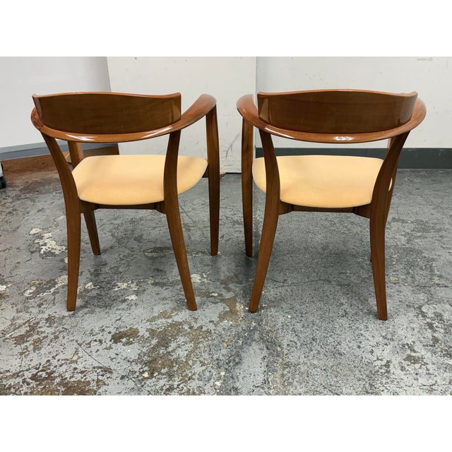 Early 21st Century Potocco Spa Italian Wood Armchairs, Pair For Sale - Image 5 of 12