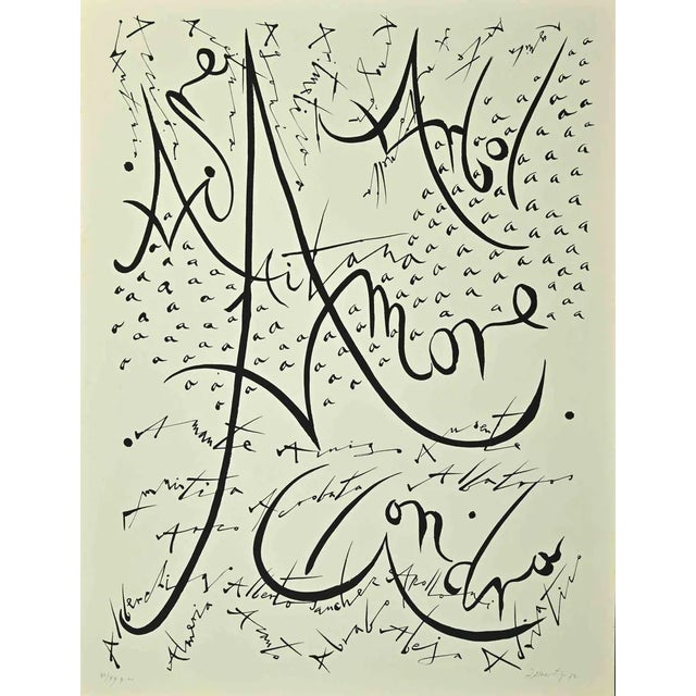 Rafael Alberti, Letter A, Lithograph, 1972 For Sale