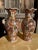 Beautiful pair of one of a kind Asian painted decorative vases. Exceptional hand painted paisley design with tiny dot...