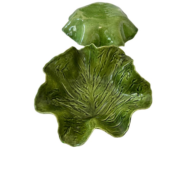 1950s Pat Young Handmade Green Leaf Pottery Bowls Dodie Thayer Style — Set of Four For Sale In Jacksonville, FL - Image 6 of 13