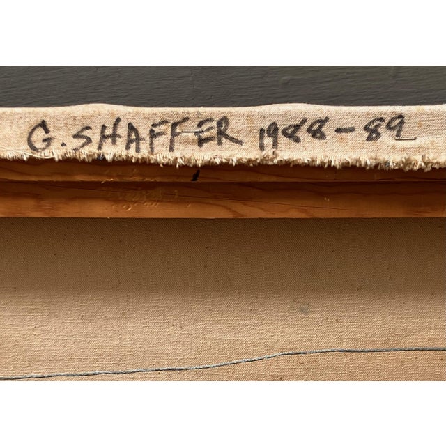 Gary Shaffer Arial Landscape (Black Blocks With Red) 1989 Painting For Sale In San Francisco - Image 6 of 8