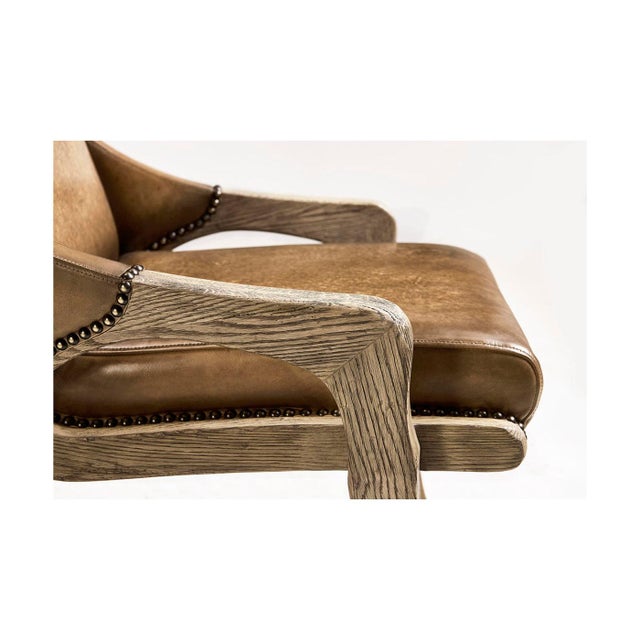 Wood Rustic Western Leather Side Chair For Sale - Image 7 of 8