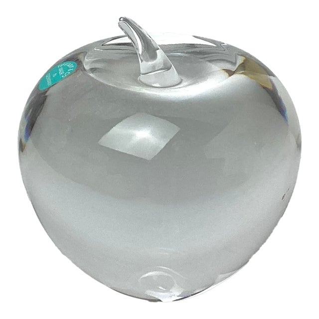Vintage Tiffany & Co. Glass Apple Paperweight For Sale