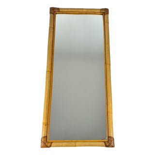 Mid-Century Bamboo Mirror, Italy, 1960s For Sale
