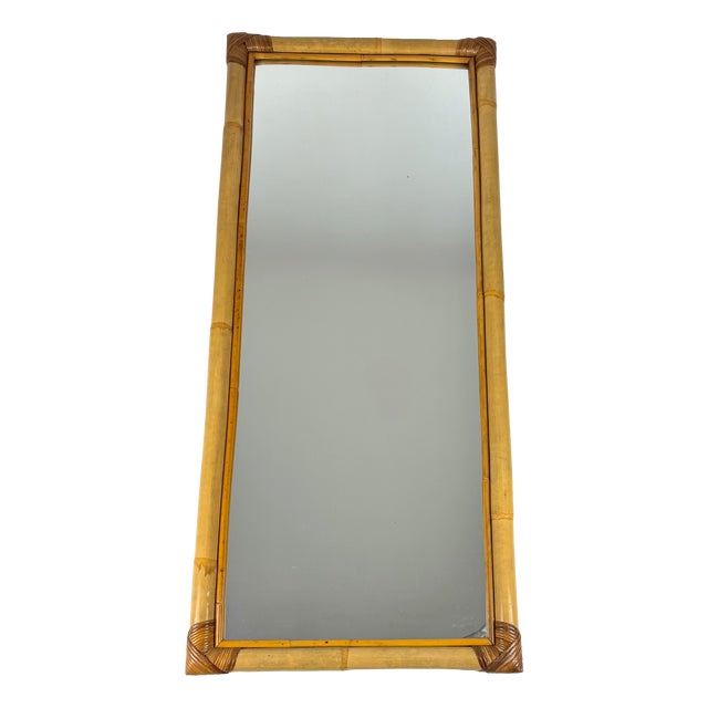 Mid-Century Bamboo Mirror, Italy, 1960s For Sale