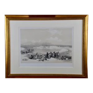 19th Century Duo-Tone Lithograph, "Suez, General View", 1846