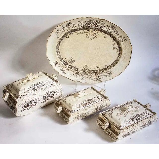 Rare set of antique Staffordshire serving pieces in the Argyle pattern. I wish I knew more about this china but I can't...