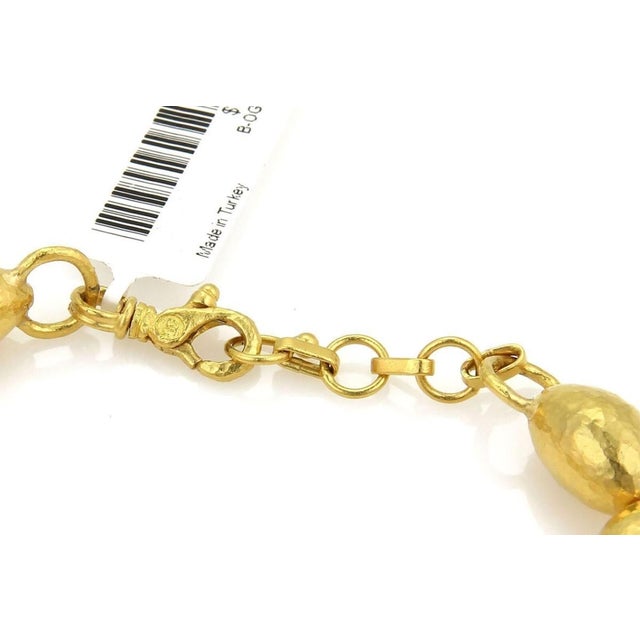 Mid 20th Century Gurhan Cocoon 24k Gold Hand Hammered Beaded Bracelet For Sale - Image 4 of 5