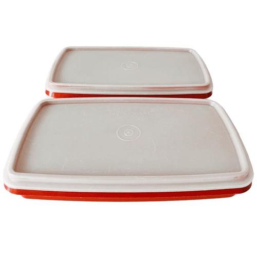 Vintage Orange Rust-Brown Food Storage Containers from Tupperware, 1970s, Set of 6 For Sale - Image 6 of 11