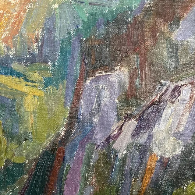 Green 1957 Mid-Century Swedish Modernist Oil Painting "Sommarkväll Vid Kleivi" by Fritz Smedberg For Sale - Image 8 of 18