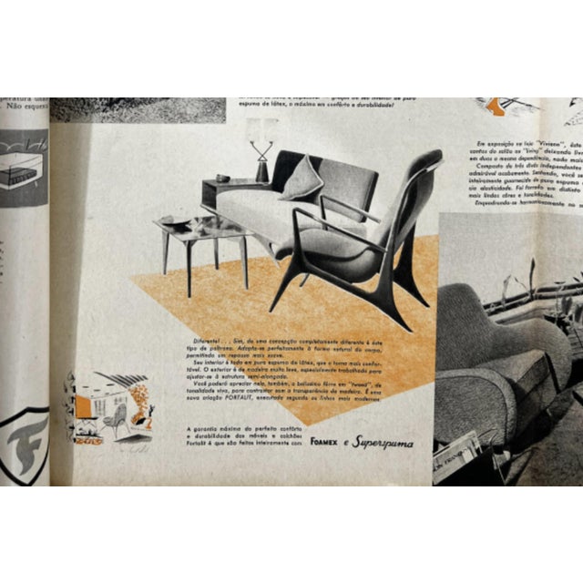 Sculptural Pair of Brazilian Modernist Armchairs in Hardwood & Boucle by John Graz, Brazil, 1950s For Sale - Image 17 of 17