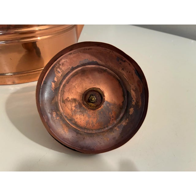 Vintage Copper Tea Kettle With Turned Wood Handle - Large For Sale - Image 9 of 9