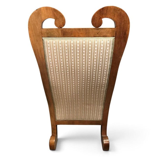 Biedermeier Tall-Back Armchairs with Floral Marquetry, 1830, Set of 2 For Sale - Image 4 of 14
