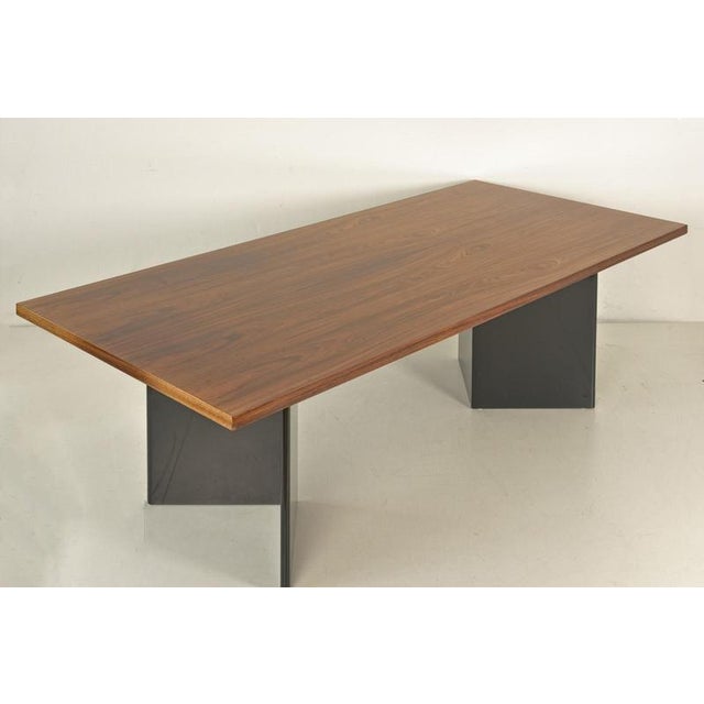 Wood Large Dining Table in Walnut, Germany, 1980s For Sale - Image 7 of 16