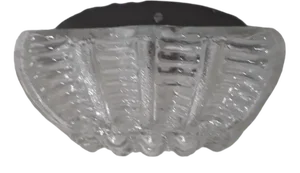 Vintage Ceiling Lamp on Black Metal Mount, 1970s