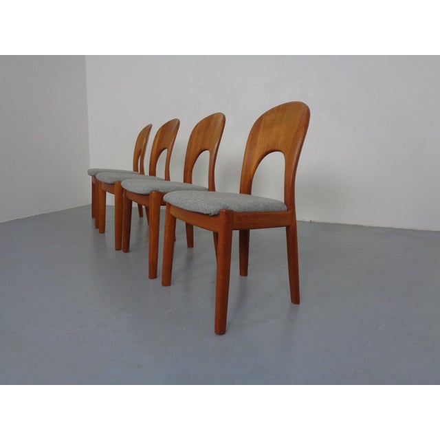 Vintage Morten Dining Chairs in Teak by Niels Koefoed for Hornslet Møbelfabrik, 1970s, Set of 4 For Sale - Image 3 of 16