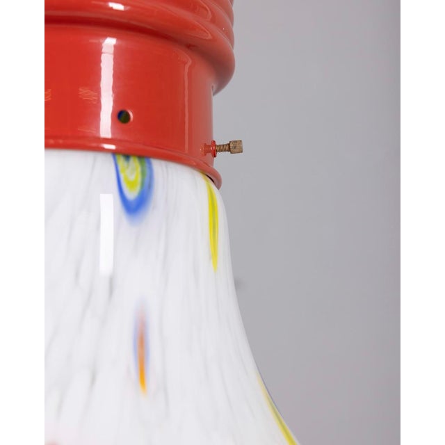 Vintage Italian Chandelier with Decorated Glass Bulb, 1980s For Sale - Image 6 of 9