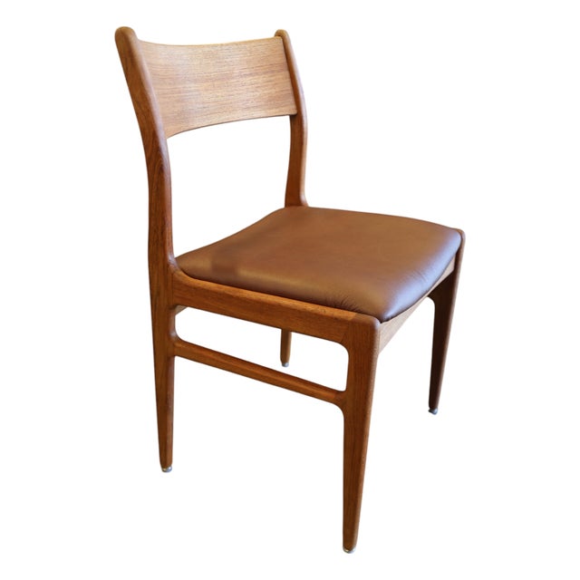Chair in Teak and Leather by Funder Schmidt & Madsen, 1960s, Set of 4 For Sale