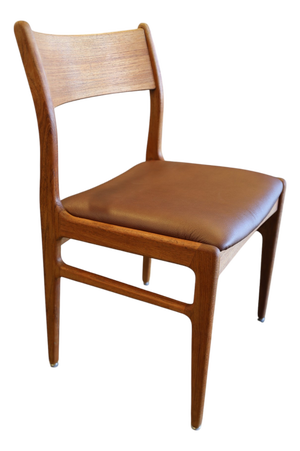 Chair in Teak and Leather by Funder Schmidt & Madsen, 1960s, Set of 4