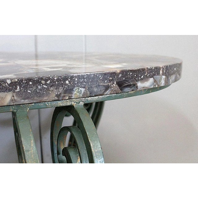 Marble and Wrought Iron Coffee Table, 1950 For Sale - Image 12 of 18