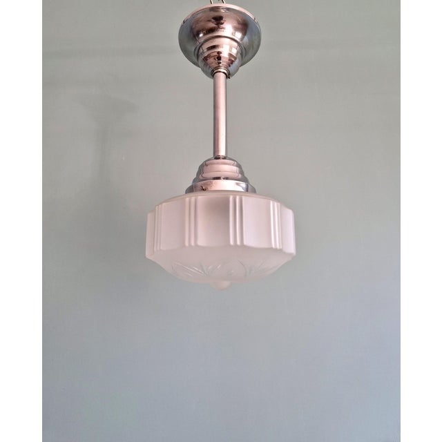 Art Deco Pendant Light in Frosted Glass, 1920s For Sale - Image 12 of 12