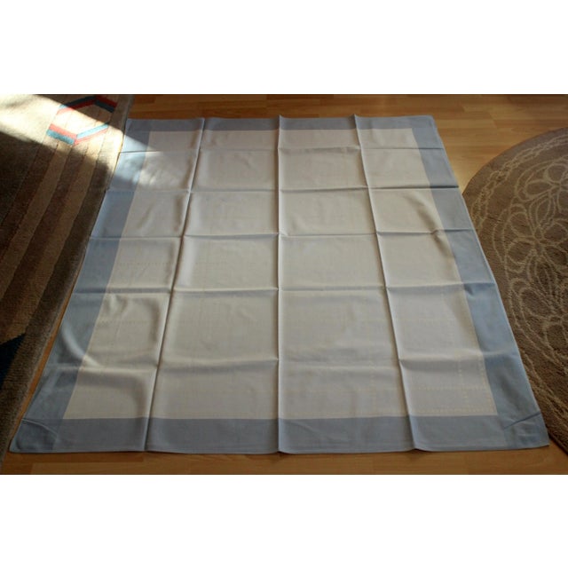 1960s Vintage - l Damask Cotton Tablecloth 49,2" X 59" For Sale - Image 6 of 6