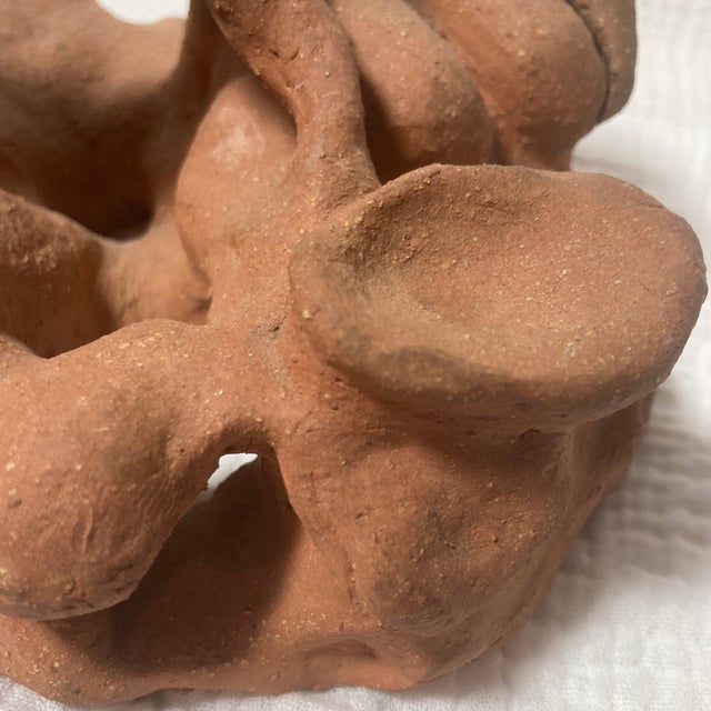 Vintage Mid-Century Raw Terracotta Figural Maquette – Hand-Modeled Organic Modern Couple Sculpture For Sale - Image 4 of 12