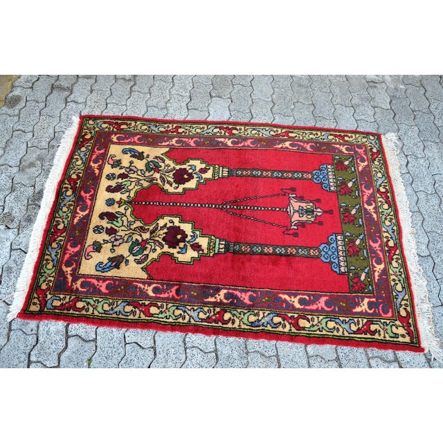 Textile 1960s Traditional Handknotted Turkish Rug For Sale - Image 7 of 11