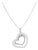 Sterling Silver Diamond Accent Matte Finish Heart Pendant Necklace For Sale