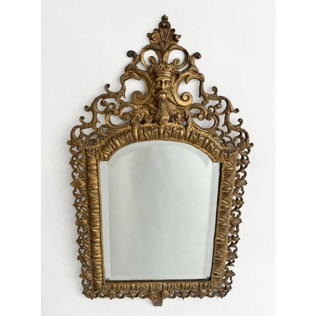 Antique Napoleon III Bronze Mirror, 1950 For Sale - Image 4 of 12