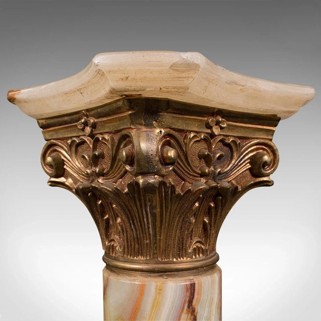 1950s Vintage Onyx Italian Decorative Jardiniere Stand For Sale - Image 11 of 13