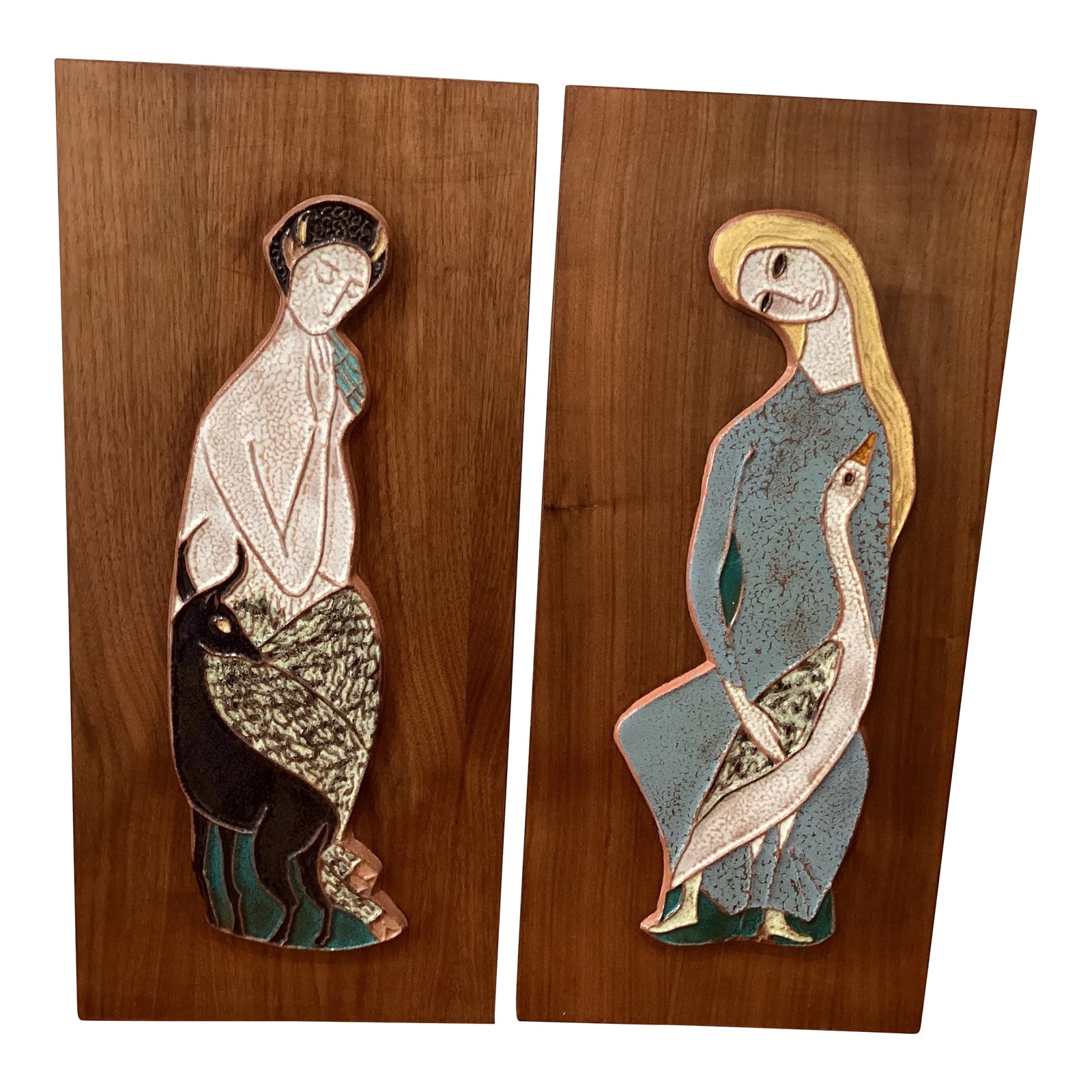 Mid 20th Century Harris G. Strong Mosaic on Wood Modern Tile