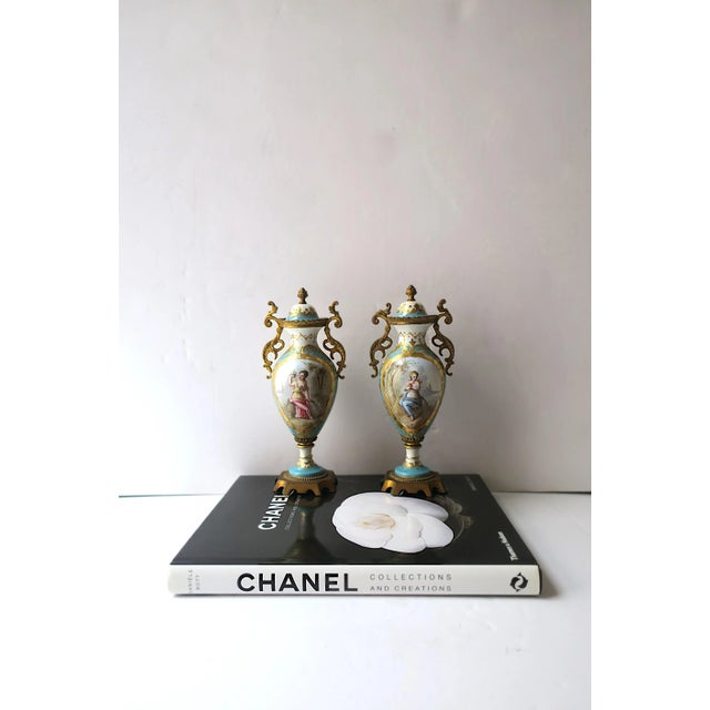 French Sèvres Porcelain Urns, Pair For Sale In New York - Image 6 of 12
