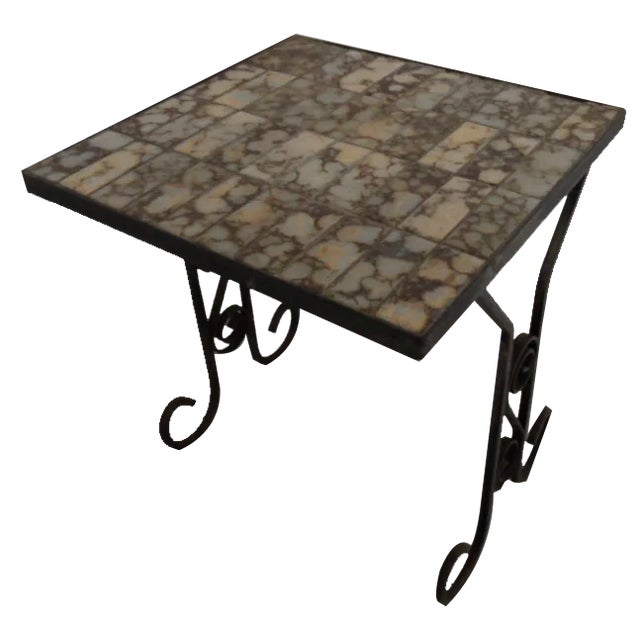 Vintage Side Table with Tiles, 1960s For Sale