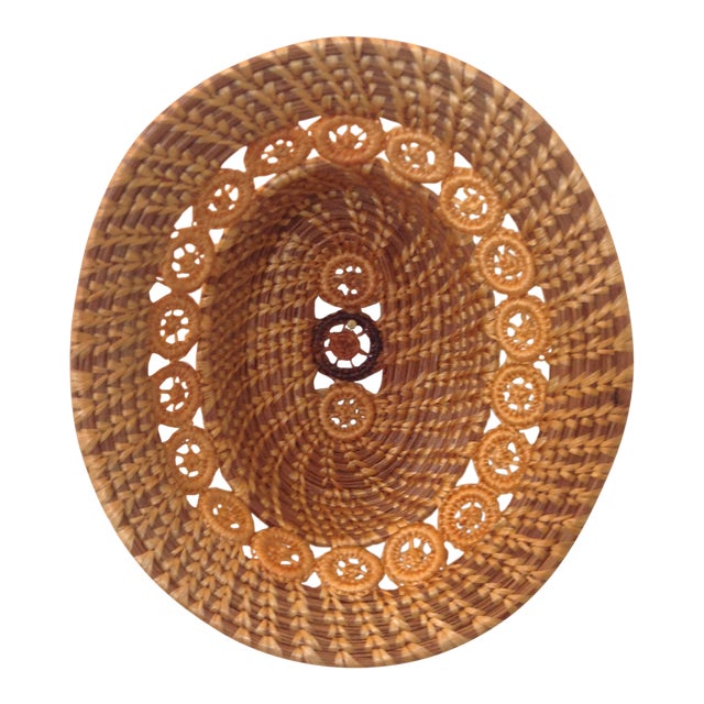 Louisiana Coushatta Indian Pine Straw Basket Chairish