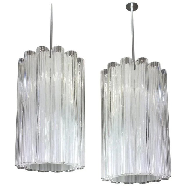 Cylindrical Pendant Fixture in Crystal Glass from Doria, Germany, 1960s For Sale - Image 6 of 6
