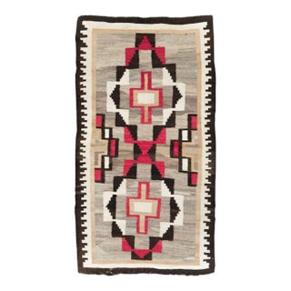 Galerie Shabab Collection Tribal Mid-20th Century Handmade American Flatweave Navajo Throw Rug For Sale
