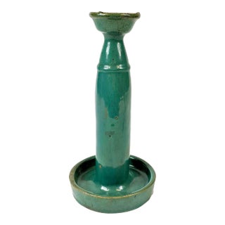 19th Century Blue-Green Shiwan Oil Lamp For Sale