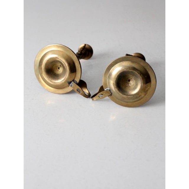 Antique Brass Boat Candle Holders Pair For Sale - Image 11 of 11