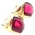 Vintage Bulgari Bvlgari Pink Tourmaline Yellow & White Gold Earrings, Pair For Sale