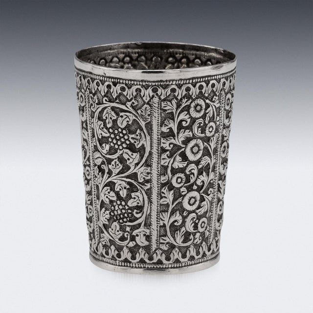 Antique 19th Century Indian Kutch Silver Beaker, 1890 For Sale - Image 3 of 15
