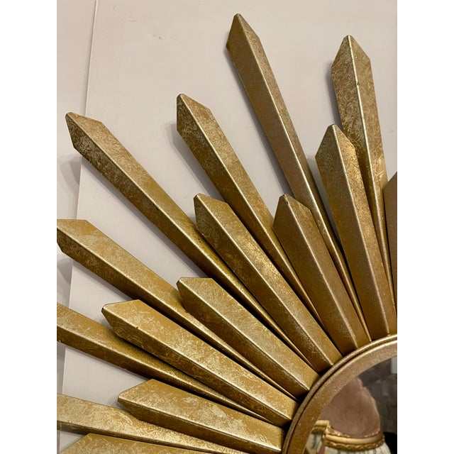 Gilt Metal Starburst Mirror For Sale - Image 9 of 12
