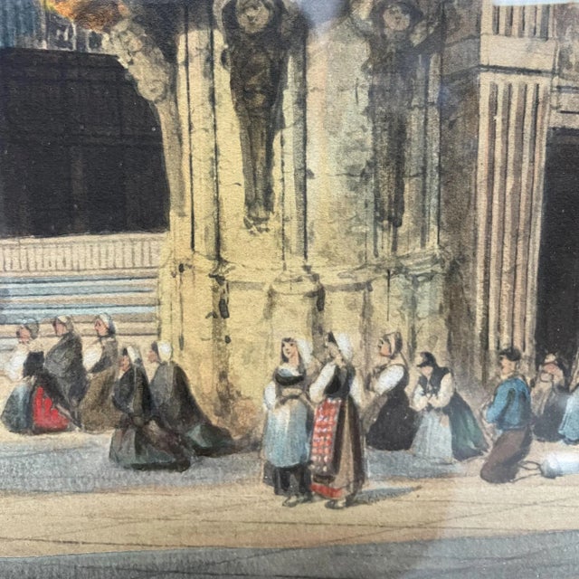 Early 20th Century Early 20th Century Church Interior Watercolor Painting by Henry Thomas Schafer For Sale - Image 5 of 12