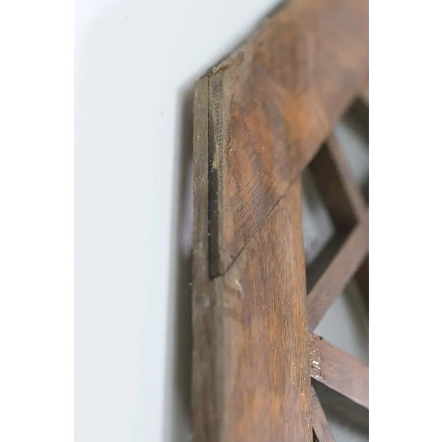 Mid 20th Century Pair of Mid 20th Century Angled Corner Oak Dividers With Screen For Sale - Image 5 of 10