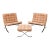 Barcelona Lounge Chairs & Ottoman by Mies Van Der Rohe - 3 Pieces For Sale