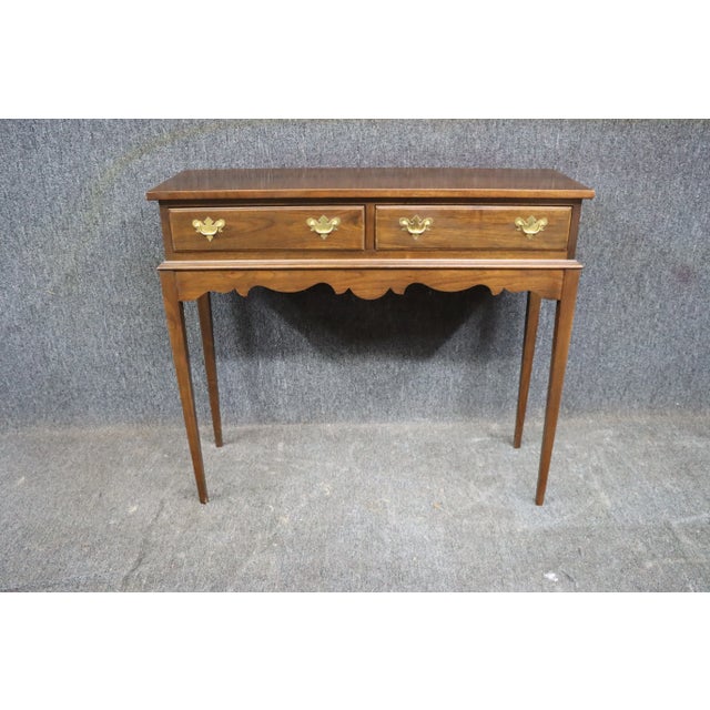 Hepplewhite Waterford Walnut Console Table For Sale - Image 10 of 10
