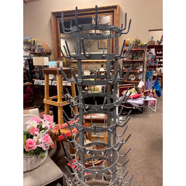 Metal Antique French 11 Tiered Wine Bottle Drying Rack/Stand For Sale - Image 7 of 9
