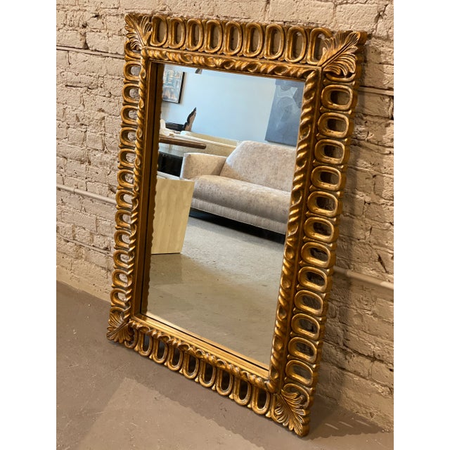 Mid-Century Modern Vintage Gold Gilt Mirror For Sale - Image 3 of 12