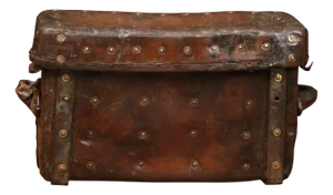 Thick Brown Leather Trunk, 1890s